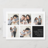 Modernes Merry | Weihnachtsfoto-Collage Card Feiertagskarte (Vorderseite)