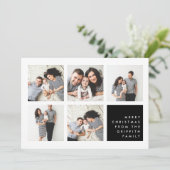 Modernes Merry | Weihnachtsfoto-Collage Card Feiertagskarte (Stehend Vorderseite)