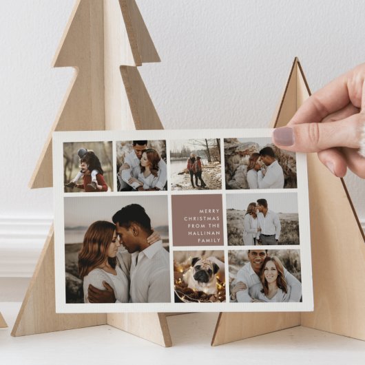 Modernes Merry | Weihnachtsfoto Collage Feiertagskarte