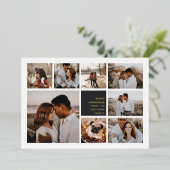 Modernes Merry | Weihnachtsfoto Collage Folien Feiertagskarte (Stehend vorne)