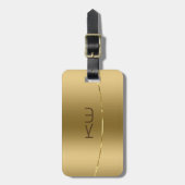 Modernes Metall-Gold-Design-Edelstahl-Look Gepäckanhänger (Vorderseite vertikal)