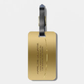 Modernes Metall-Gold-Design-Edelstahl-Look Gepäckanhänger (Rückseite vertikal)