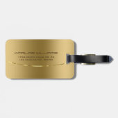 Modernes Metall-Gold-Design-Edelstahl-Look Gepäckanhänger (Rückseite horizontal)