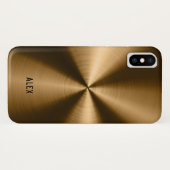 Modernes Metall-Kupfer-Braun-Edelstahl-Look Case-Mate iPhone Hülle (Rückseite (Horizontal))