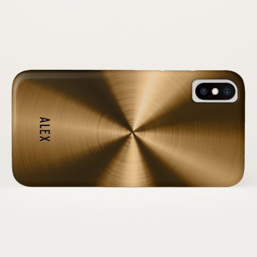 Modernes Metall-Kupfer-Braun-Edelstahl-Look Case-Mate iPhone Hülle (Rückseite (Horizontal))