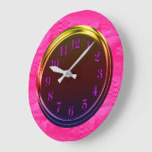 Modernes Metall, Neonglühen, einzigartig, Große Wanduhr (Winkel)
