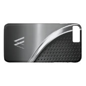 Modernes Metallic-Look Mit Monogramm Case-Mate iPhone Hülle (Rückseite (Horizontal))