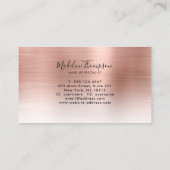 Modernes Metallic-Rose-Monogramm Visitenkarte (Rückseite)