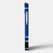 Modernes, metallisch blau geometrisches Design Gep Case-Mate iPhone Hülle (Rückseite / Links)