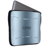 Modernes, metallisch blaues Edelstahl-Aussehen Laptopschutzhülle (Vorne Rechts)