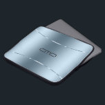 Modernes, metallisch blaues Edelstahl-Aussehen Laptopschutzhülle<br><div class="desc">Modernes,  einfaches,  minimalistisches Bild eines blauen metallischen Hintergrunds aus Edelstahl mit einem glänzenden blauen Akzent.</div>