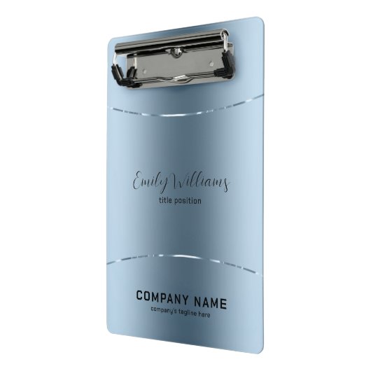 Modernes, metallisch blaues Edelstahl-Aussehen Mini Klemmbrett (Gewinkelt2)