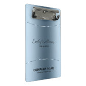 Modernes, metallisch blaues Edelstahl-Aussehen Mini Klemmbrett (Schrägansicht)