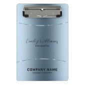 Modernes, metallisch blaues Edelstahl-Aussehen Mini Klemmbrett (Vorderseite)