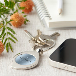 Modernes, metallisch blaues Edelstahl-Aussehen Schlüsselanhänger