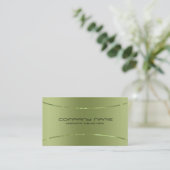 Modernes, metallisch-grünes Edelstahl-Aussehen Visitenkarte (Stehend Vorderseite)