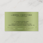 Modernes, metallisch-grünes Edelstahl-Aussehen Visitenkarte (Rückseite)