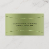 Modernes, metallisch-grünes Edelstahl-Aussehen Visitenkarte (Vorderseite)