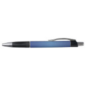 Modernes, metallisch minimales Blue Job Name Pen Kugelschreiber (Oberseite)