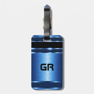 Modernes metallisches blaues geometrisches Design Gepäckanhänger