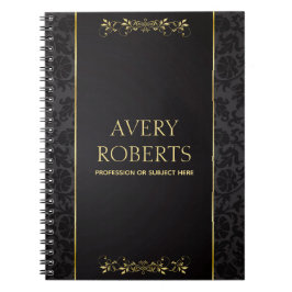 Modernes Metallisches Elegantes schwarzes Gold mit Notizblock