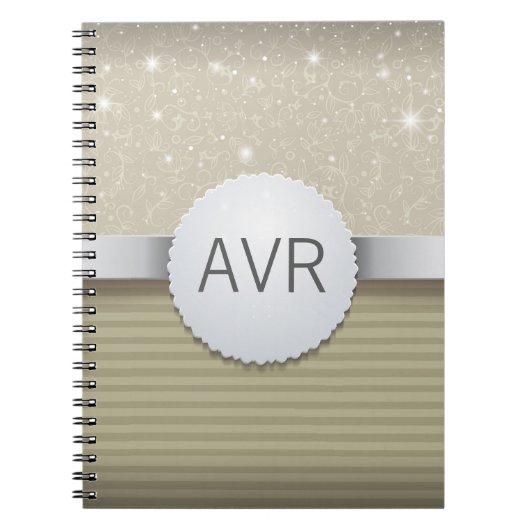 Modernes Metallisches elegantes White Gold Notizblock (Vorderseite)