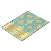 Modernes Metallisches Elegantes Zyangold Notizblock (Linke Seite)