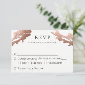 Modernes metallisches Hochzeitsszenario RSVP Karte (Stehend Vorderseite)