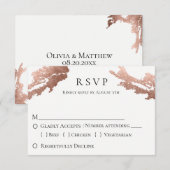 Modernes metallisches Hochzeitsszenario RSVP Karte (Vorne/Hinten)