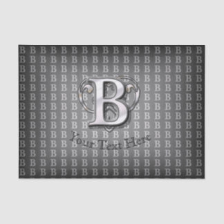 Modernes Metallisches Monogramm (B) Seidenpapier