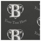 Modernes Metallisches Monogramm (B) Stoff (Nahaufnahme)