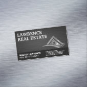 Modernes Metallisches Real-Anwesen-Logo Magnetische Visitenkarte (Beispiel)