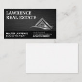 Modernes Metallisches Real-Anwesen-Logo Visitenkarte (Vorne/Hinten)