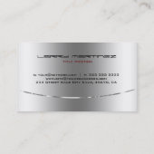 Modernes, metallisches Silber-Design aus rostfreie Visitenkarte (Rückseite)