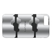 Modernes metallisches Silber- und Schwarz-Geometri Case-Mate iPhone Hülle (Rückseite (Horizontal))