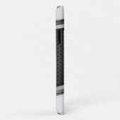 Modernes metallisches Silberschwarzes Monogramm Case-Mate iPhone Hülle (Hinten/Rechts)