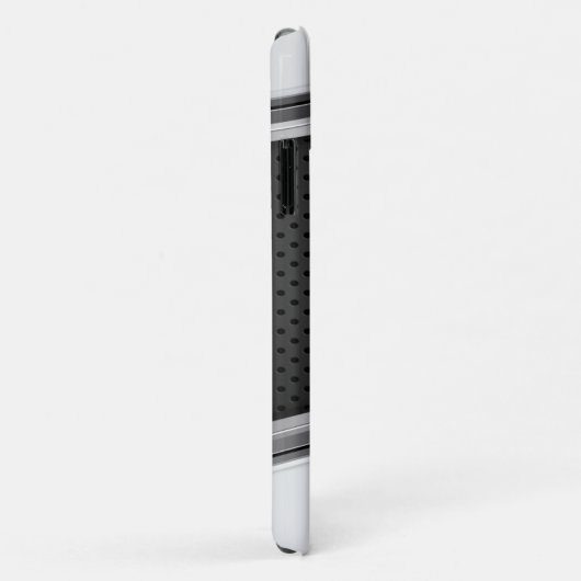 Modernes metallisches Silberschwarzes Monogramm Case-Mate iPhone Hülle (Hinten/Rechts)