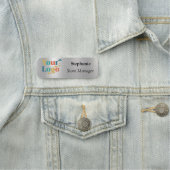 Modernes Metallsilber gebürstetes Magnetic Company Namensschild (Beispiel)