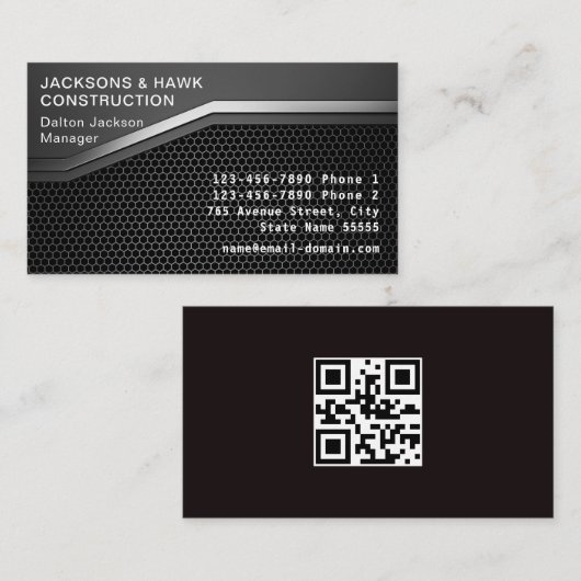 Modernes Metallsilber sieht einfach aus Visitenkarte (Vorne/Hinten)