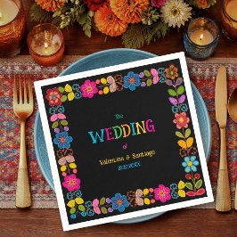 Modernes mexikanisches Hochzeitspapier Serviette