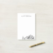 Modernes Miami Berufliches Geschenk Personalisiert Post-it Klebezettel (Auf Schreibtisch)