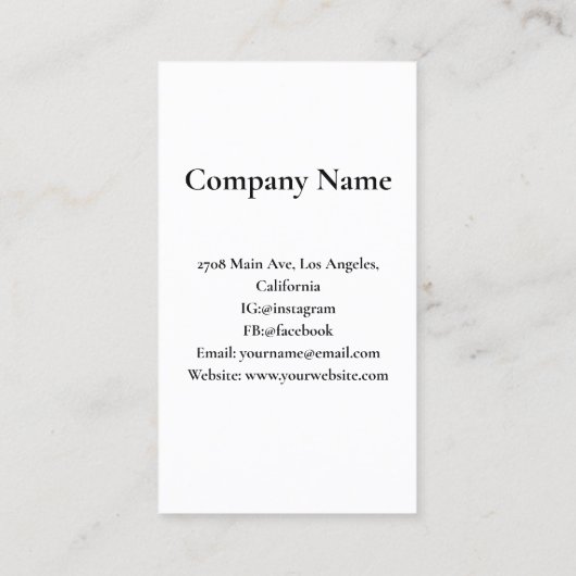 Modernes Mietobjekt Visitenkarte (Rückseite)