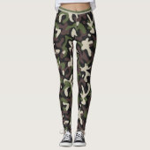 Modernes militärisches Muster in Grün-Braun Leggings (Vorderseite)