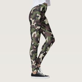 Modernes militärisches Muster in Grün-Braun Leggings