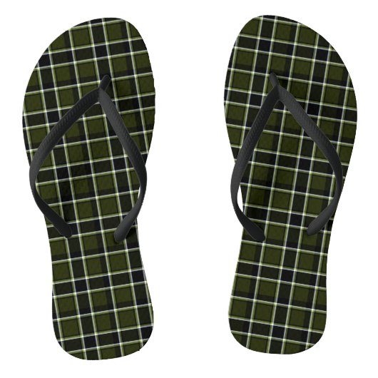 Modernes Militärmodell Tartan Khaki Muster Badesandalen (Fußbett)