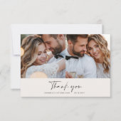 Modernes Mindest-Foto für Hochzeiten dank Chic Einladung (Vorderseite)