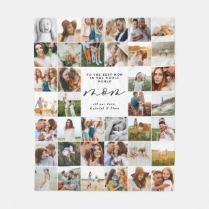 Modernes Mindest-Multi-Foto-Script-Mama-Geschenk Fleecedecke