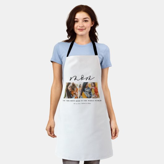 Modernes Mindest-Multi-Foto-Script-Mama-Geschenk Schürze (Getragen)