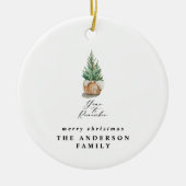 modernes Mindestjahr zur Erinnerung an Weihnachtsb Keramik Ornament (Vorne)