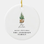 modernes Mindestjahr zur Erinnerung an Weihnachtsb Keramik Ornament (Hinten)